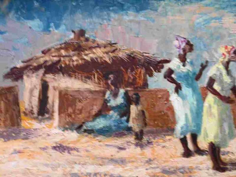 Otto Klar - oil - Lesotho - 61.5 cm x 28. cm - Reduced