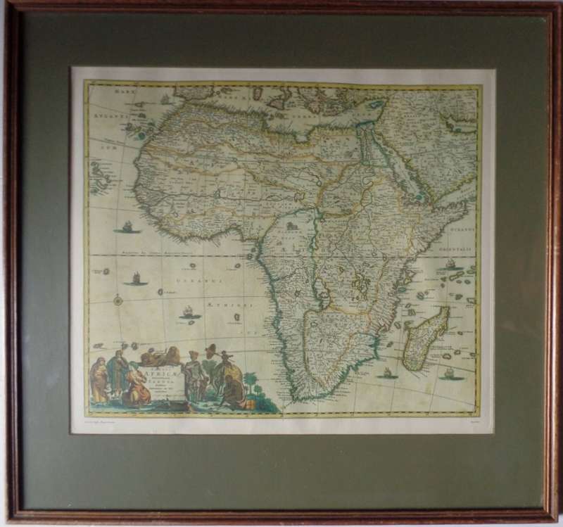 FREDERICK DE WIT - TOTIUS AFRICAE ACCURATISSIMA TABULA LITHOGRAPH MAP