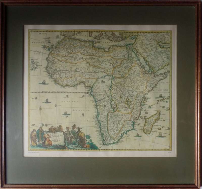 FREDERICK DE WIT - TOTIUS AFRICAE ACCURATISSIMA TABULA LITHOGRAPH MAP
