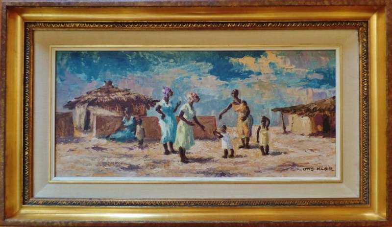 Otto Klar - oil - Lesotho - 61.5 cm x 28. cm - Reduced
