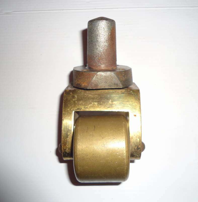 ANTIQUE LARGE HEAVY DUTY SOLID BRASS CASTOR - FOR GRAND PIANO