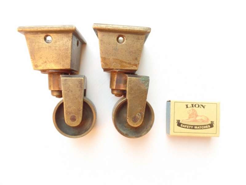 antique brass cup castors