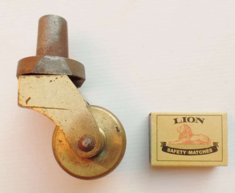 ANTIQUE LARGE HEAVY DUTY SOLID BRASS CASTOR - FOR GRAND PIANO