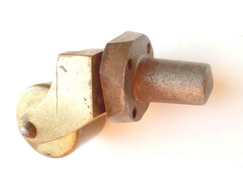 ANTIQUE LARGE HEAVY DUTY SOLID BRASS CASTOR - FOR GRAND PIANO