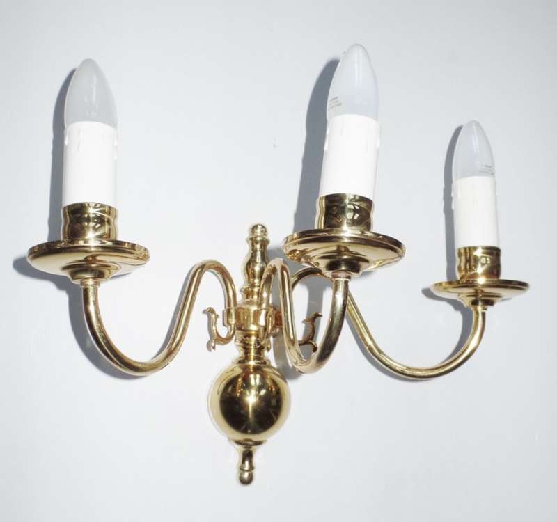BRASS FLEMISH STYLE WALL LIGHTS