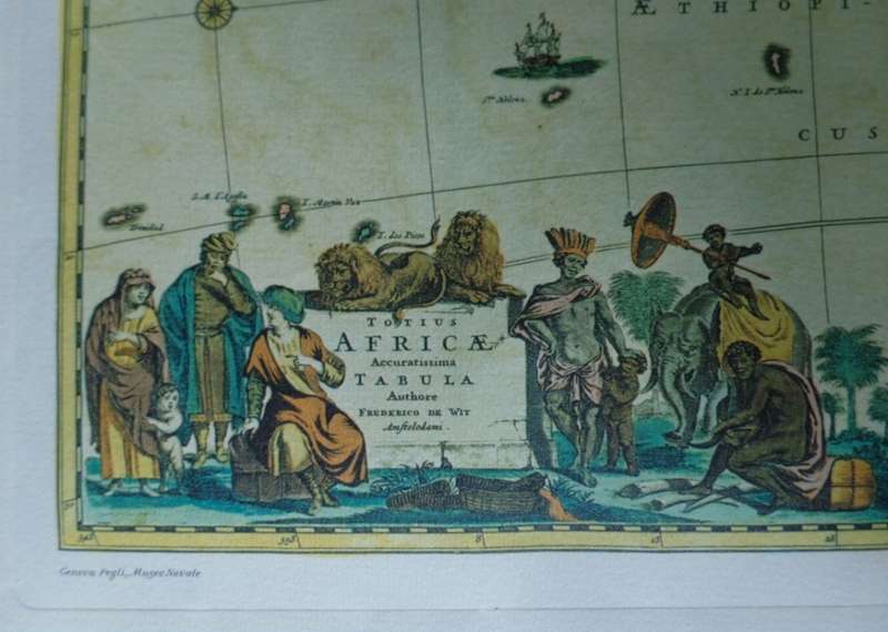 FREDERICK DE WIT - TOTIUS AFRICAE ACCURATISSIMA TABULA LITHOGRAPH MAP