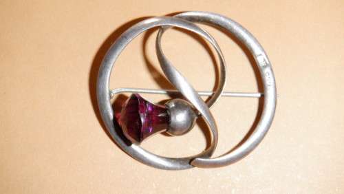 Vintage Sterling Silver Amethyst Brooch/Pin