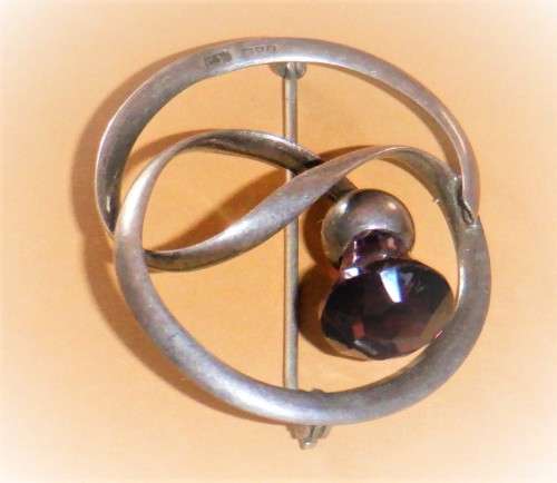 Vintage Sterling Silver Amethyst Brooch/Pin