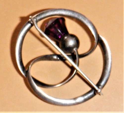 Vintage Sterling Silver Amethyst Brooch/Pin