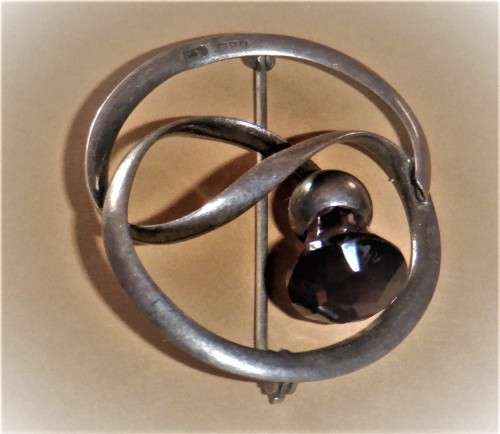 Vintage Sterling Silver Amethyst Brooch/Pin