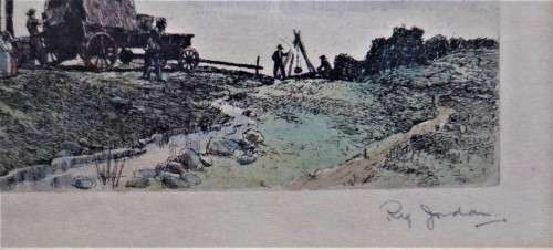 REG JOORDAN - THE OUTSPAN - COLOURED LITHOGRAPH