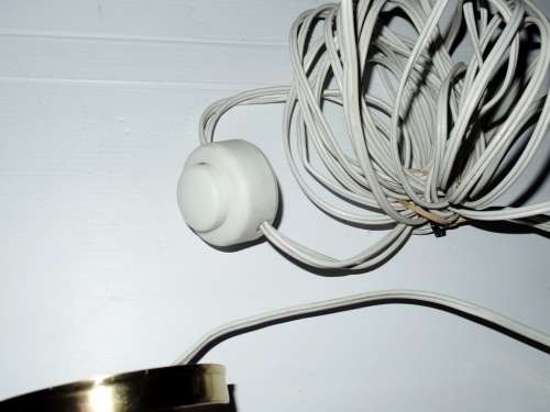 VINTAGE PAIR BRASS AND CRYSTAL WALL LIGHTS WIRED WITH LIGHT SWITCH AND PLUG
