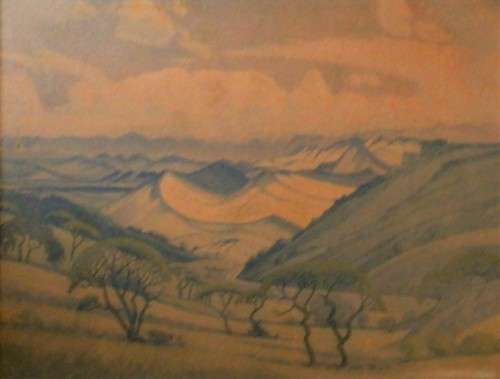 PIERNEEF PRINT IN ORIGINAL FRAME - THE CROCODILE VALLEY, EASTERN TRANSVAAL