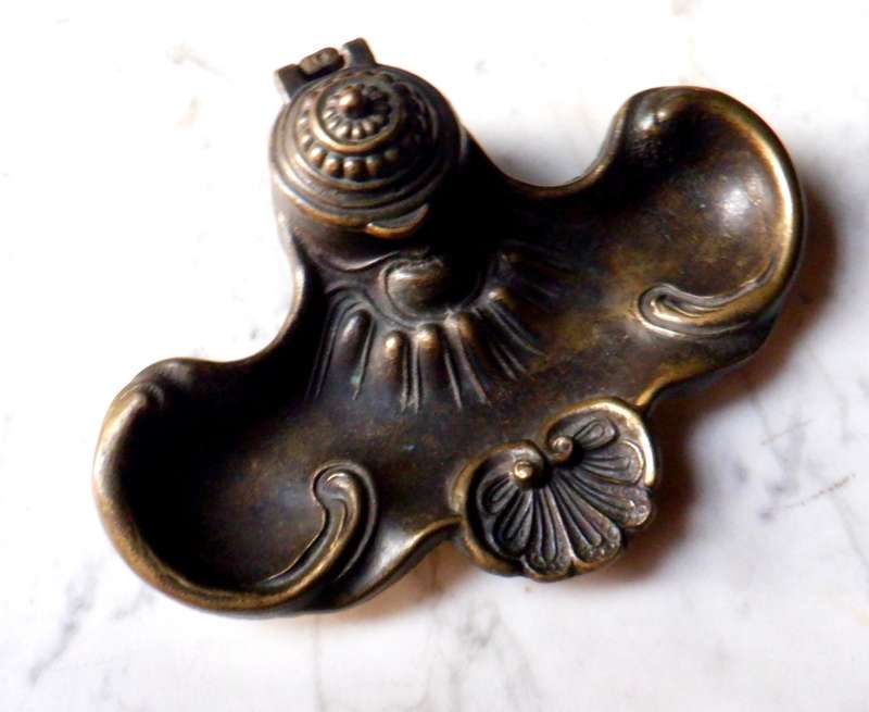 Art Nouveau bronze inkstand