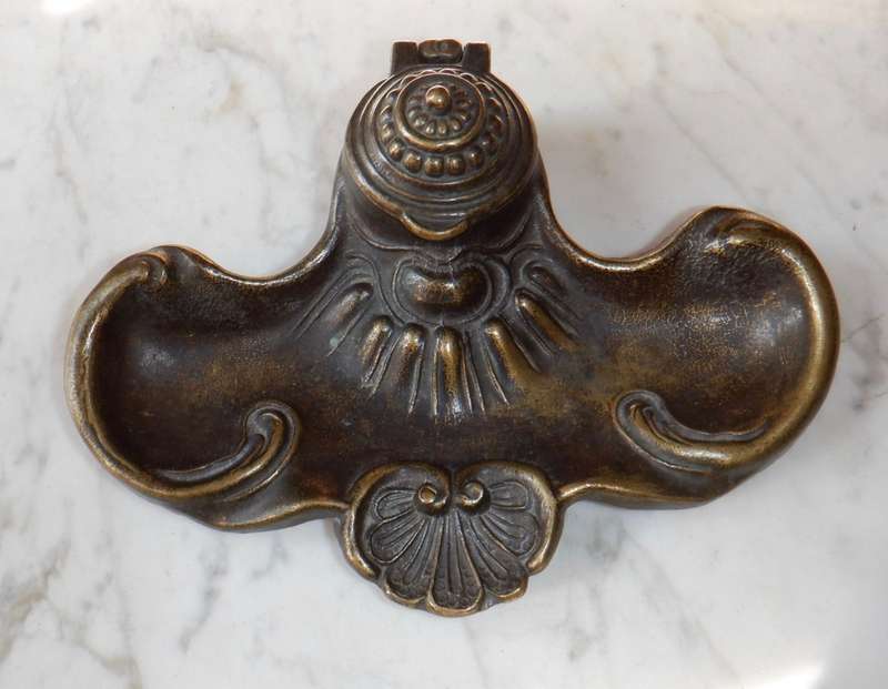 Art Nouveau bronze inkstand
