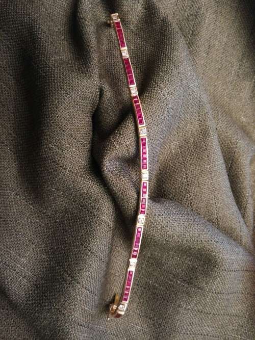 Ruby Tennis Bracelet 14ct Yellow Gold
