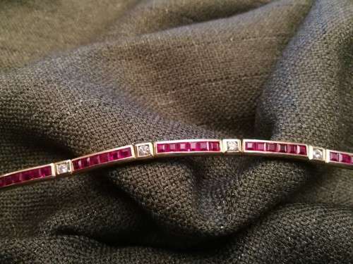 Ruby Tennis Bracelet 14ct Yellow Gold