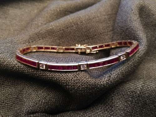 Ruby Tennis Bracelet 14ct Yellow Gold