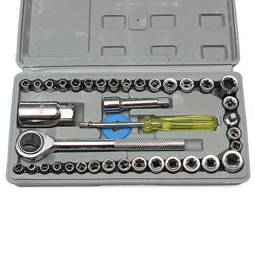 40 Piece 3/8" And 1/4" Dr Drive Socket Set Tool Kit Ratchet Wrench Extension Bar