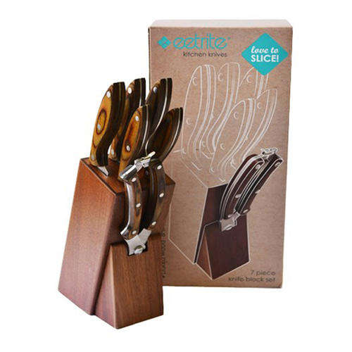 Eetrite 7 Piece Pakka Wood Knife Block Set