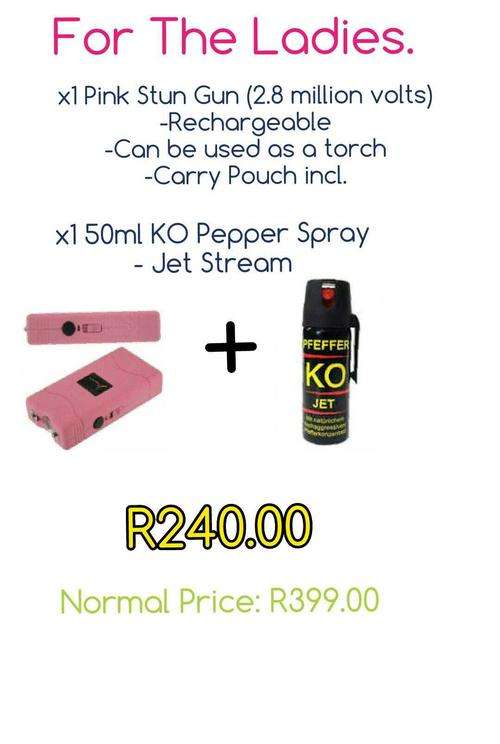 Stun Gun (Pink ) & Pepper Spray