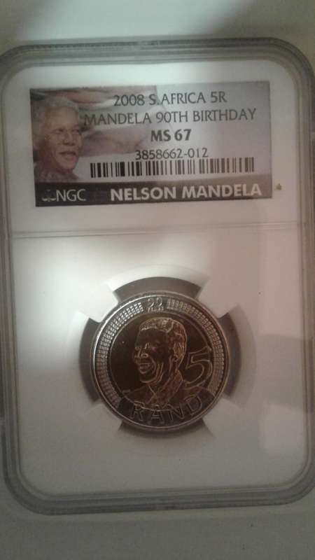 MS67 2008 5 RAND BIRTHDAY RARE COLLECTORS