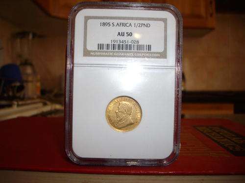 AU50 NGC( 1/2 pond)  1895 SLABED  ZAR GOLD(HIGHGRADE)