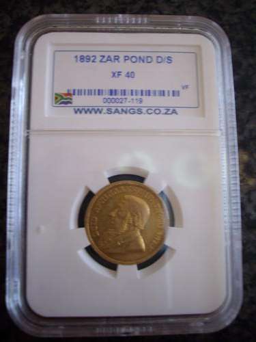1 8 9 2 (*RARE GOLD COIN) ONE  pond (1892) RARE  D/S$$$$$$(one rand start)$$$$$$$$