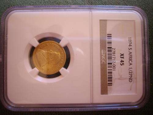 1894(ngc) xf45 1/2 pond zar gold