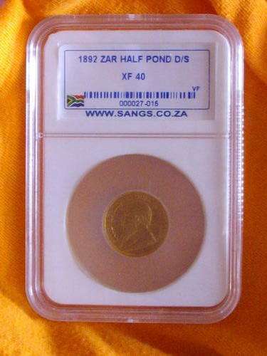 1892$$$$ HALFPOND$$$$ XF40 ZAR GOLD  ($$$$ONE RAND START$$$)