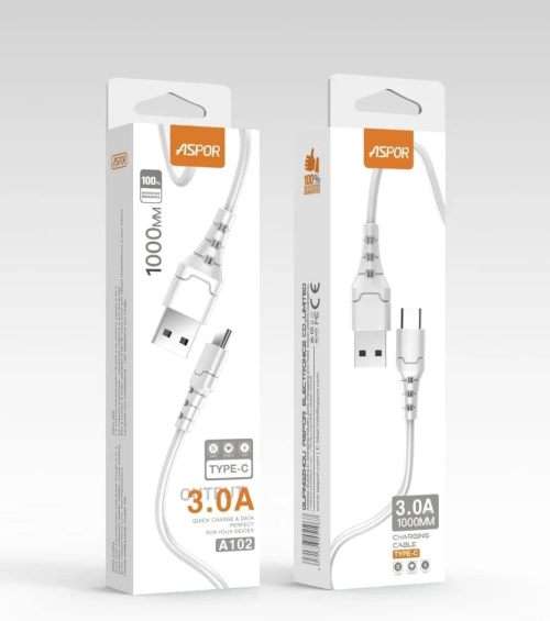 Aspor A100 Stable Charge 3A Fast Charging USB Data Cables Type-C Fast Charging Micro USB Mobile