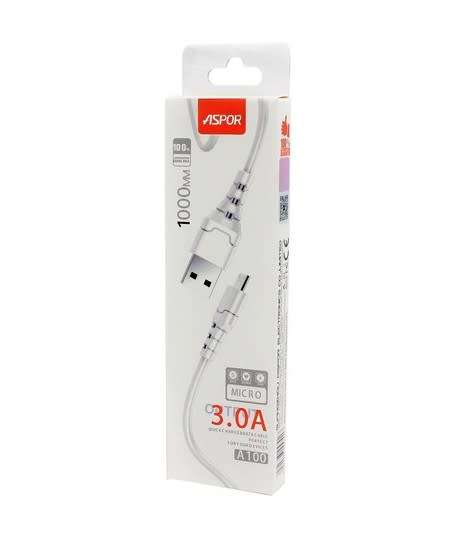 Aspor A100 Stable Charge 3A Fast Charging USB Data Cables Type-C Fast Charging Micro USB Mobile