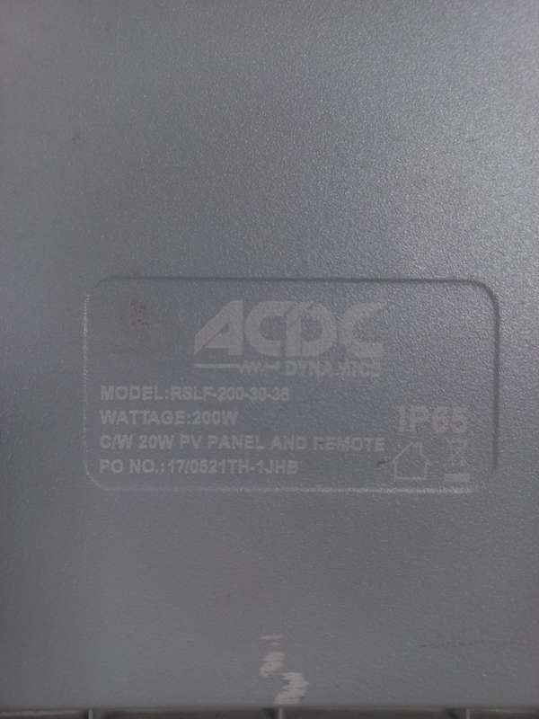 ACDC 200W Solar LED flood light 20W PV Panel and Remote