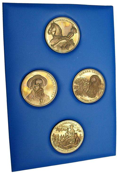 Limited Edition, Numbered Thomas Baines Centenary Medalions and Covers