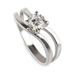 Unique & stunning 0.3CT E VS2 Round Genuine  Diamond Engagement Ring