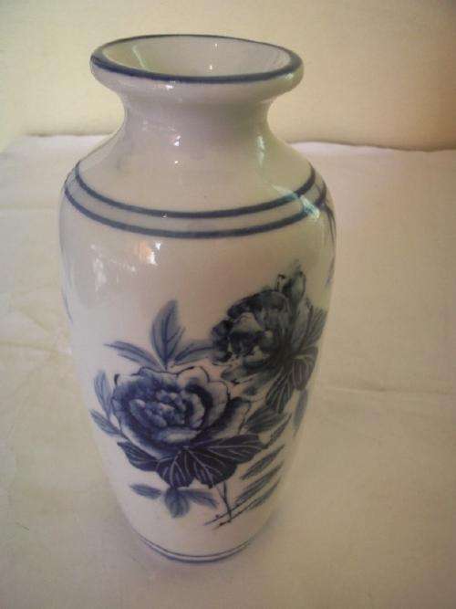 Regent China Hand Painted Delft Vase - 15cm