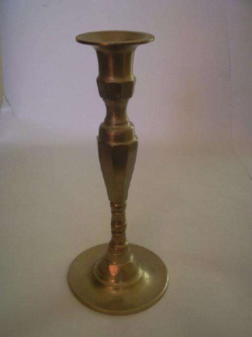 Bold Curved Brass Candle Holder - 20cm