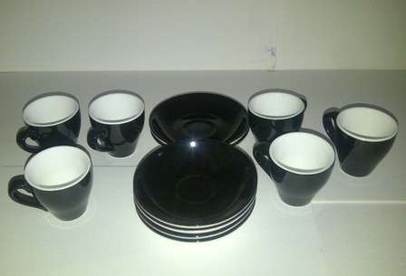 Lovely SP Black & White Espresso Cup & Saucers