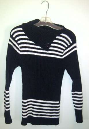 Ladies Black & White L/S Jersey - Size Medium