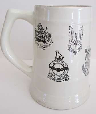 Large Willsgrove Tankard with Rhodesian Military Emblems