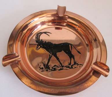 Copper Wild Buck Design Ashtray