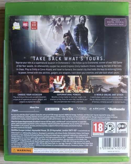 Dishonored 2 XBox One