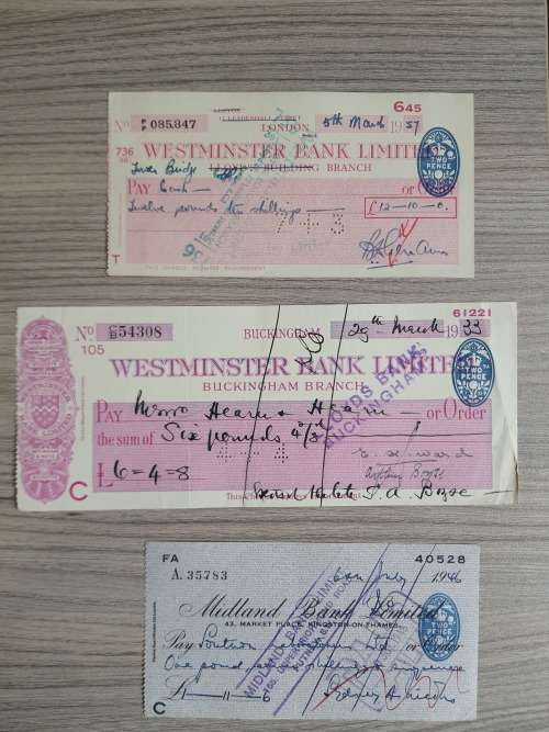 Collection of old cheques