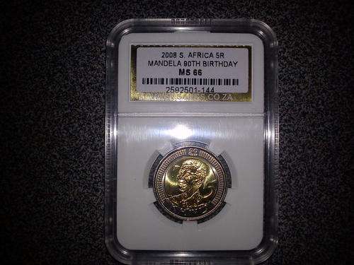 MANDELA 2008 R5 BIRTHDAY COIN-GRADED MS 66