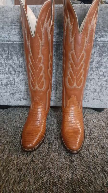 Vintage Cristobal Romero Hand-Crafted Lizard Western Boots
