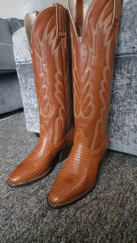 Vintage Cristobal Romero Hand-Crafted Lizard Western Boots