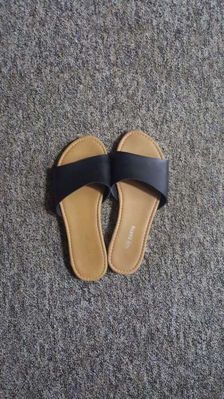 Red Earth Slip On Sandal - Black