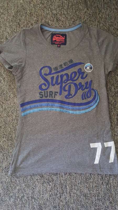 Superdry T-Shirt Marbled Grey with Print