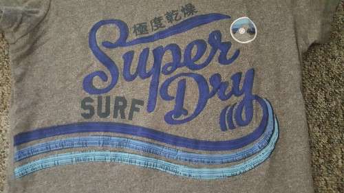 Superdry T-Shirt Marbled Grey with Print
