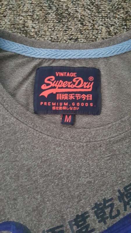 Superdry T-Shirt Marbled Grey with Print